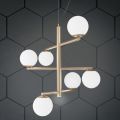 Lampadario a 6 Luci in Metallo Verniciato con Diffusori in Vetro - Lido