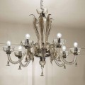 Lampadario a 6 Luci in Vetro Veneziano, Realizzato a Mano in Italia - Regina