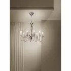 Lampadario a 8 Luci Artigianale in Vetro Veneziano Fumè Made in Italy - Vittoria Viadurini