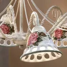 Lampadario a 8 Luci in Ceramica Fatta a Mano con Passanastri - Napoli Viadurini