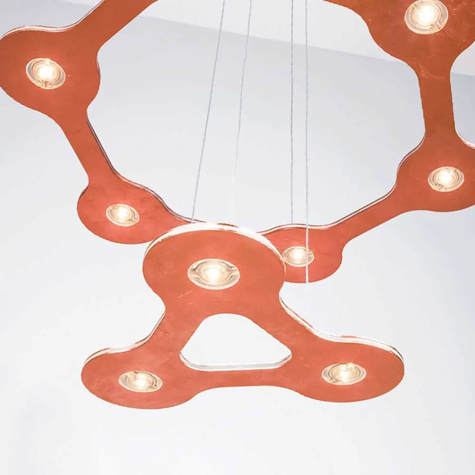 Lampadario a 9 Luci in Alluminio Verniciato Made in Italy Pregiato - Flash Viadurini
