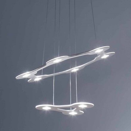 Lampadario a 9 Luci in Alluminio Verniciato Made in Italy Pregiato - Flash Viadurini