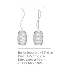 Lampadario a Due o Tre Lumi in Vetro Soffiato a Mano Made in Italy - Sibilla Viadurini