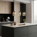 Lampadario a Due o Tre Lumi in Vetro Soffiato a Mano Made in Italy - Sibilla