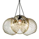 Lampadario a Mazzo Tre Lumi in Vetro Soffiato Veneziano Made in Italy - Lucilla Viadurini