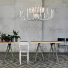 Lampadario a Sospensione a 16 o 32 Luci in Alluminio Bianco o Nero - Alviso Viadurini