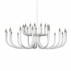 Lampadario a Sospensione a 16 o 32 Luci in Alluminio Bianco o Nero - Alviso Viadurini