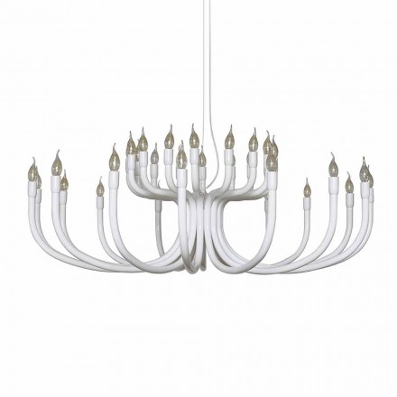 Lampadario a Sospensione a 16 o 32 Luci in Alluminio Bianco o Nero - Alviso Viadurini