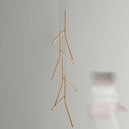 Lampadario a Sospensione con Rosone Unico in Legno Made in Italy - Orlov Viadurini