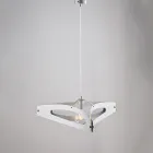 Lampadario a Sospensione in Metallo Bianco Cromo Argento per - Apus Viadurini