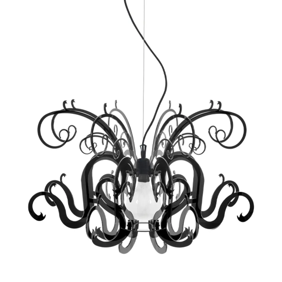Lampadario a Sospensione in Plexiglass Bianco o Nero Riciclabile - Sancio Viadurini
