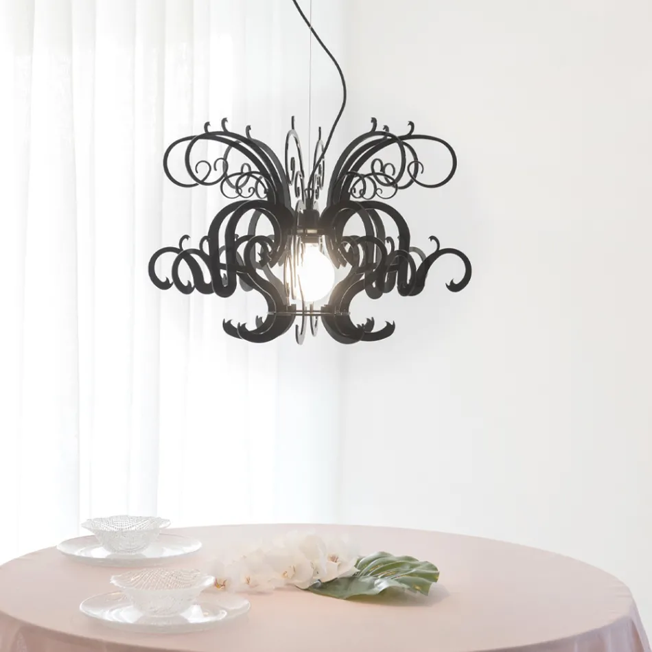 Lampadario a Sospensione in Plexiglass Bianco o Nero Riciclabile - Sancio Viadurini