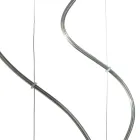Lampadario a Tre Lumi e Barra Circolare in Vetro Soffiato Made in Italy - Soffio Viadurini