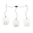 Lampadario a Tre Lumi Grandi Decentrati in Vetro Soffiato Made in Italy - Elisia Viadurini