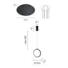 Lampadario Appeso in Metallo Verniciato Nero con 6 Luci LED - Cedro Viadurini
