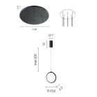 Lampadario Appeso in Metallo Verniciato Oro con 8 Luci LED - Cedro Viadurini