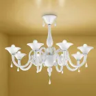 Lampadario Artigianale a 8 Luci in Vetro di Venezia, Made in Italy - Margherita Viadurini