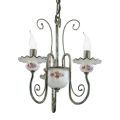 Lampadario Artigianale Ceramica Decoro a Mano e Ottone Anticato - Sanremo