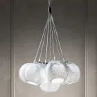 Lampadario Artigianale in Vetro di Venezia e Metallo - Bolle Balloton Viadurini