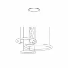 Lampadario Bianco di Design con Rosone in Metallo Made in Italy - Slide Giotto Viadurini
