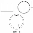 Lampadario Bianco di Design con Rosone in Metallo Made in Italy - Slide Giotto Viadurini