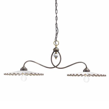 Lampadario bilancere in ceramica lucida Ferroluce L'Aquila  Viadurini
