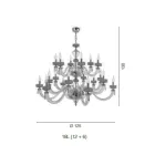 Lampadario Classico 18 Luci in Vetro Artigianale di Lusso Italiano - Saline Viadurini