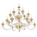 Lampadario Classico 18 Luci in Vetro Artigianale di Lusso Italiano - Saline