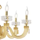 Lampadario Classico 30 Luci in Vetro Artigianale di Lusso Italiano - Saline Viadurini