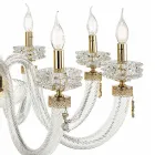 Lampadario Classico 30 Luci in Vetro Artigianale di Lusso Italiano - Saline Viadurini