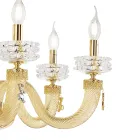 Lampadario Classico 6 Luci in Vetro Artigianale di Lusso Italiano - Saline Viadurini
