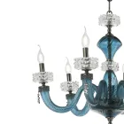Lampadario Classico 6 Luci in Vetro Artigianale di Lusso Italiano - Saline Viadurini
