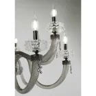 Lampadario Classico 6 Luci in Vetro Artigianale di Lusso Italiano - Saline Viadurini