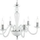 Lampadario Classico 6 Luci in Vetro Italiano a Mano e Metallo - Oliver Viadurini