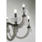 Lampadario Classico 8 Luci in Vetro Artigianale di Lusso Italiano - Saline Viadurini