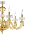 Lampadario Classico 8 Luci in Vetro Artigianale di Lusso Italiano - Saline Viadurini
