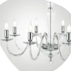 Lampadario Classico 8 Luci in Vetro Italiano a Mano e Metallo - Oliver Viadurini