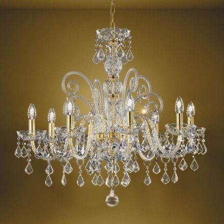 Lampadario Classico 8 Luci in Vetro Veneziano Made in Italy - Fiorentino Viadurini
