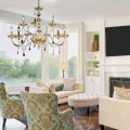 Lampadario classico di design a 9 luci in vetro e cristallo Belle
