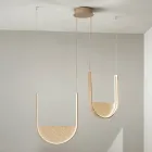 Lampadario con 2 LED con Inserto Amovibile in Vetro Granigliato - Catalpa Viadurini