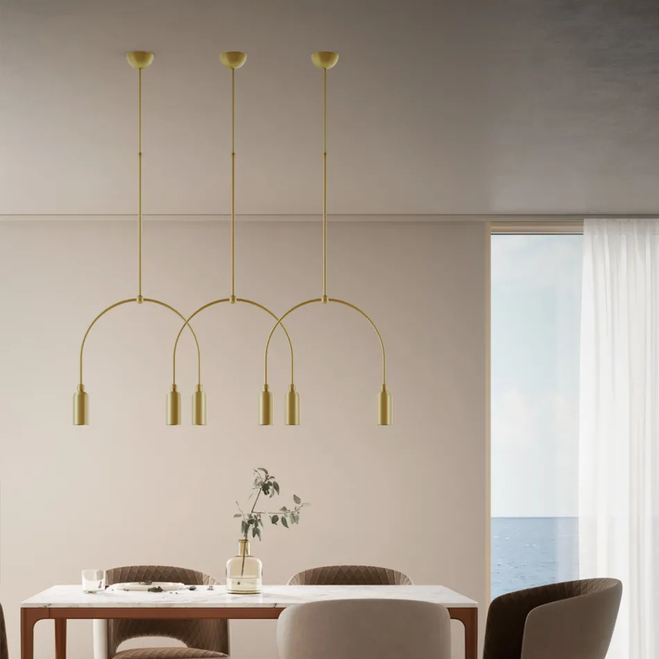 Lampadario con 2 Luci in Diverse Finiture Made in Italy - Signora Viadurini