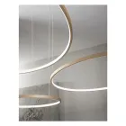 Lampadario con 2 o 3 Luci LED Roronde Orizzontali in Metallo Verniciato - Gelso Viadurini