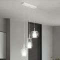 Lampadario con 3 Diffusori in Vetro Soffiato Trasparente - Trilly