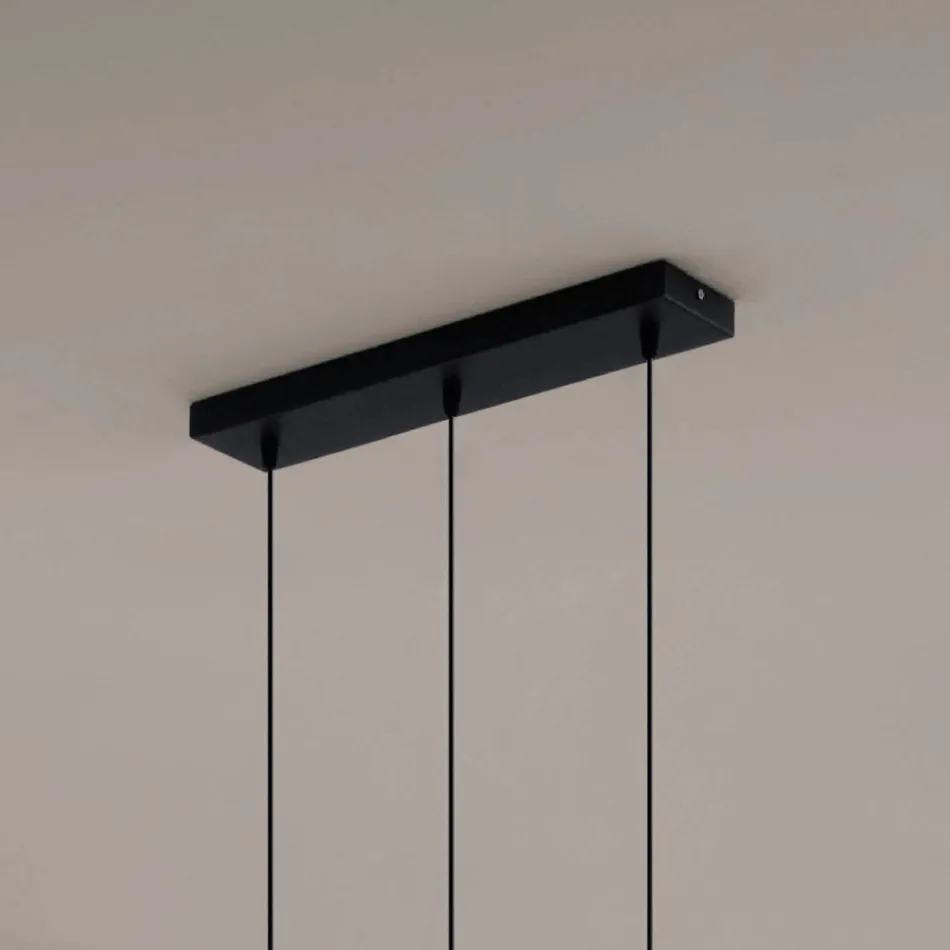 Lampadario con 3 LED in Alluminio Verniciato a Polvere e Cavo Regolabile - Buxus Viadurini
