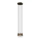 Lampadario con 6 Luci in Ferro e Vetro Made in Italy - Nuvoloso Viadurini