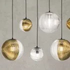 Lampadario con 6 Luci in Vetro Soffiato a Forma di Sfera Made in Italy - Prilla Viadurini