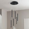 Lampadario con 6 Luci LED in Metallo Verniciato e Cavi Regolabili - Larice