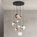 Lampadario con 8 Luci in Vetro Soffiato a Forma di Sfera - Prilla