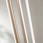 Lampadario con 8 Luci LED in Metallo Verniciato Oro e Cavetti Regolabili - Arancio Viadurini