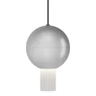 Lampadario con Cilindri in Vetro Canneté Made in Italy - Oris Viadurini